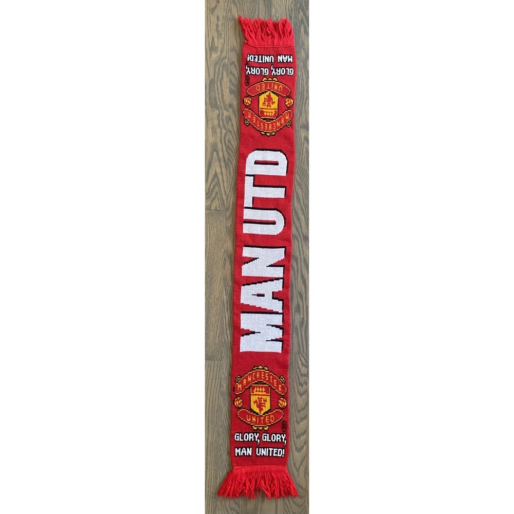 Manchester United Glory, Glory, Man United! Official Red Scarf Vintage